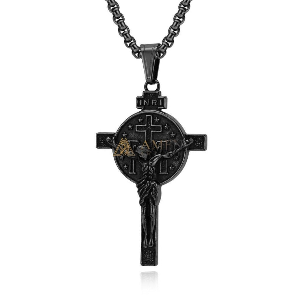 Titanium Steel Crucifix Necklace Amen Artisan