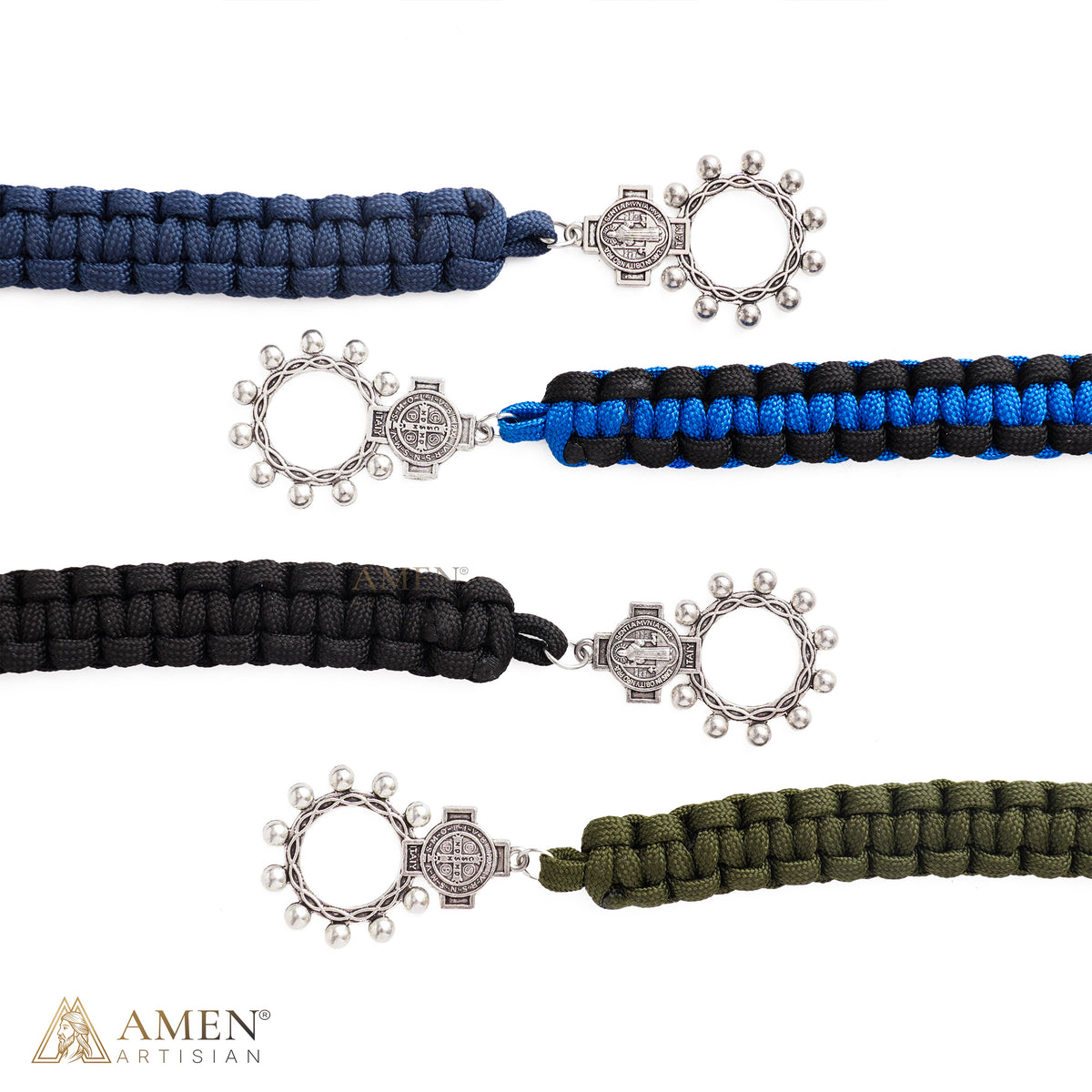 St. Benedict Paracord Rosary Keychain | Amen Artisian