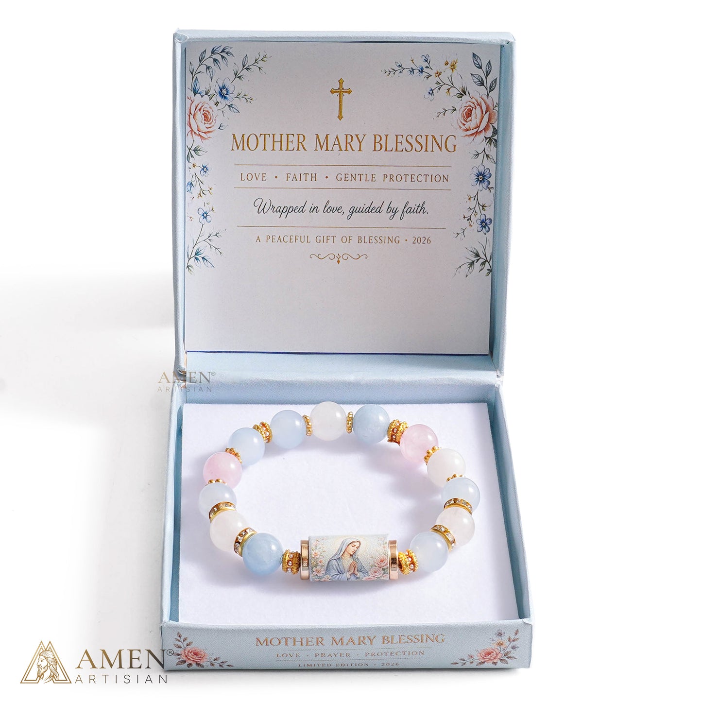 A Gentle Reminder of Grace — Natural Crystal Our Lady Bracelet