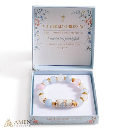 A Gentle Reminder of Grace — Natural Crystal Our Lady Bracelet