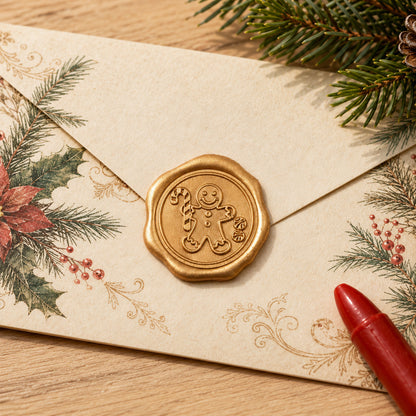 Christmas Gingerbread Wax Seal Stickers