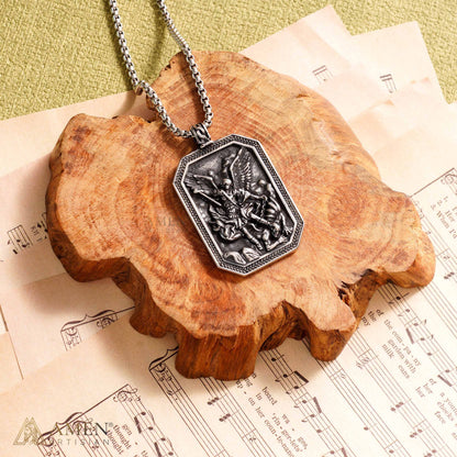【DEAL TODAY】St. Michael the Archangel Guardian Medal Necklace - Amen Artisan
