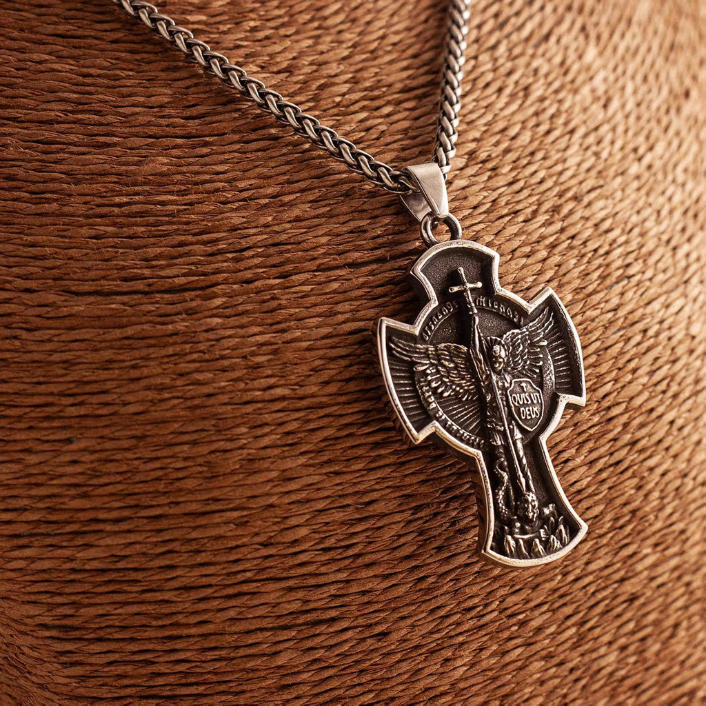 St. Michael Cross Pendant Necklace