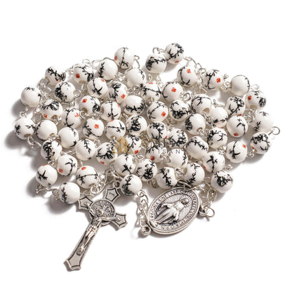 Ink Bamboo Ceramic Rosary Amen Artisan