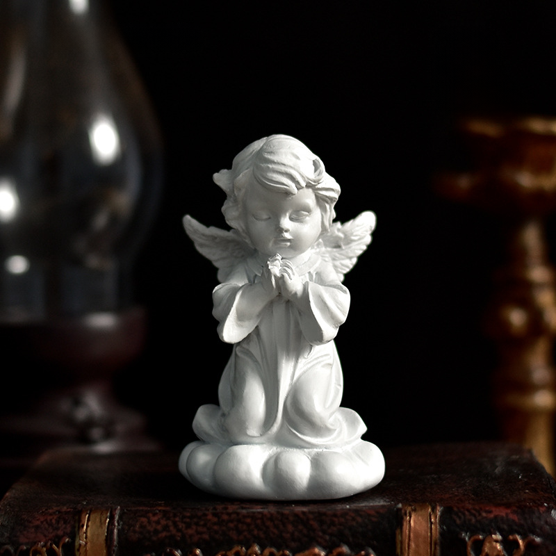 Vintage Fairy & Angel Sculpture | Whimsical Desktop Vignette, Miniature Enchantment