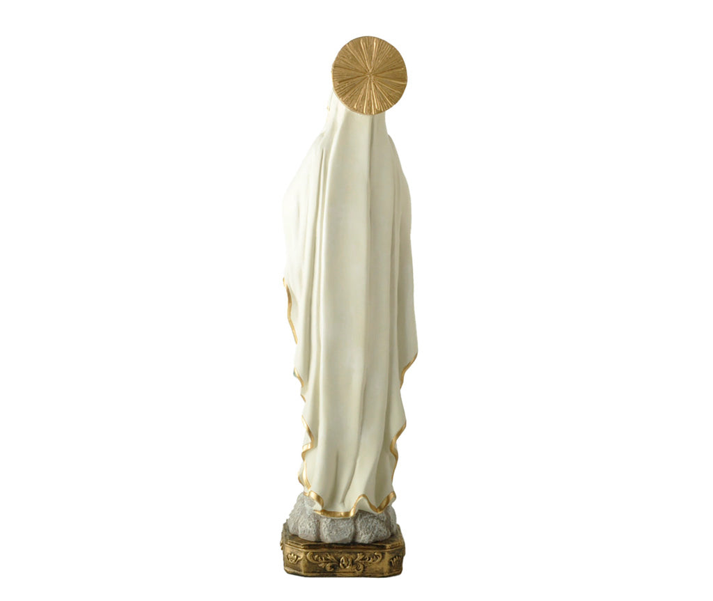 Virgin Mary Resin Statue with Rosary