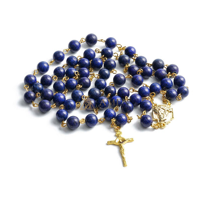 Lapis Lazuli The Holy Face of Jesus Rosary Amen Artisan