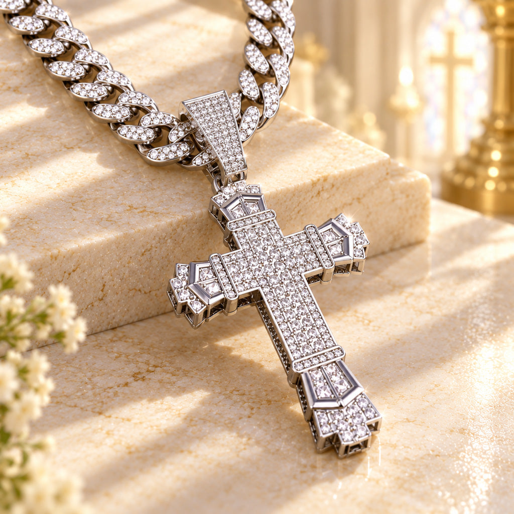 Statement Cross Pendant Necklace