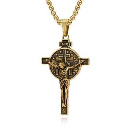 Titanium Steel Crucifix Necklace Amen Artisan