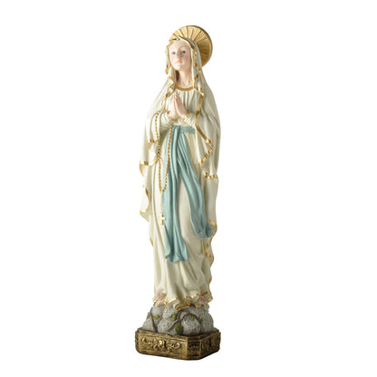 Virgin Mary Resin Statue with Rosary