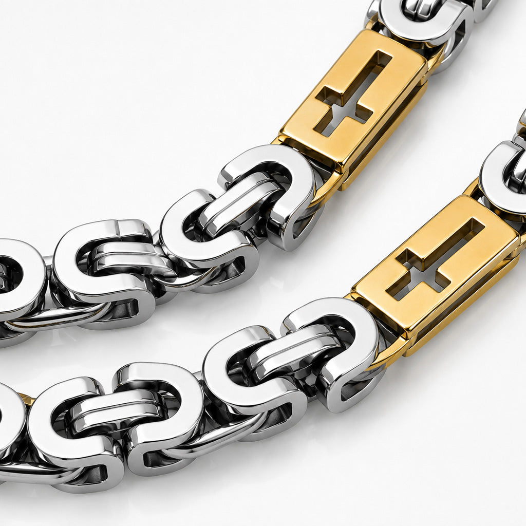 A Bold Cross Link Necklace Made to Keep Faith Close