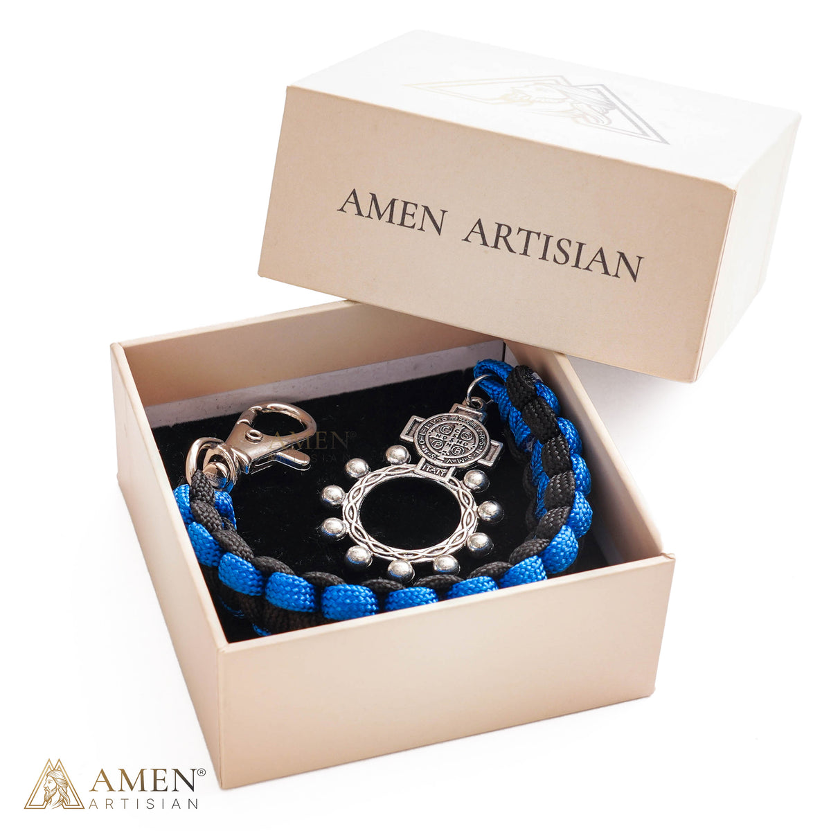 St. Benedict Paracord Rosary Keychain | Amen Artisian
