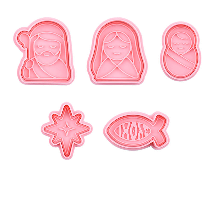 【DEAL TODAY】Nativity Cookie Cutter & Stamp Set – Mary, Joseph & Baby Jesus Christmas Baking