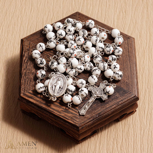 Ink Bamboo Ceramic Rosary Amen Artisan