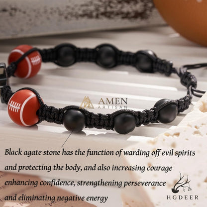 Cross Football Braided Bracelet Amen Artisan