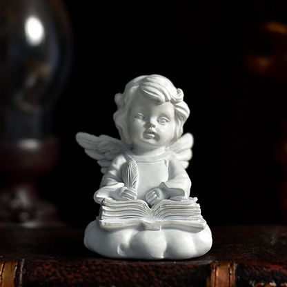 Vintage Fairy & Angel Sculpture | Whimsical Desktop Vignette, Miniature Enchantment