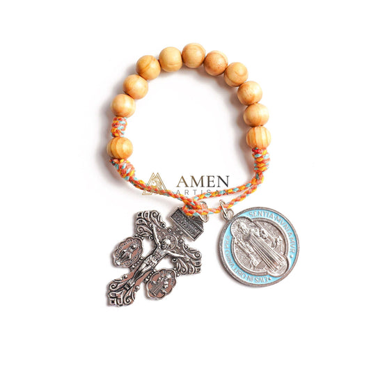 Saint Benedict Medal Crucifix Pocket Rosary Amen Artisan