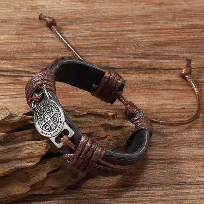 St. Benedict Medal Braided Leather Bracelet