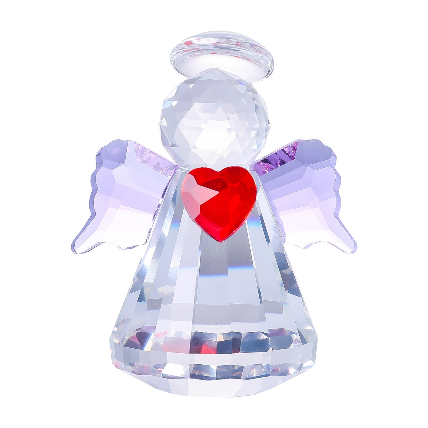 Heart-Shaped Angel Crystal Desktop Ornament | Guardian of Light, Healing Decor Gift Amen Artisan