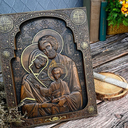 Holy Family Wood Carving