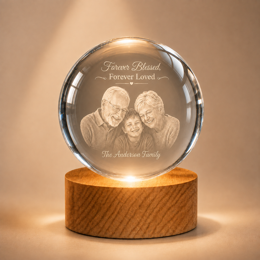 【Deal Today】Personalized Photo Crystal Night Light with Custom Quote and Names