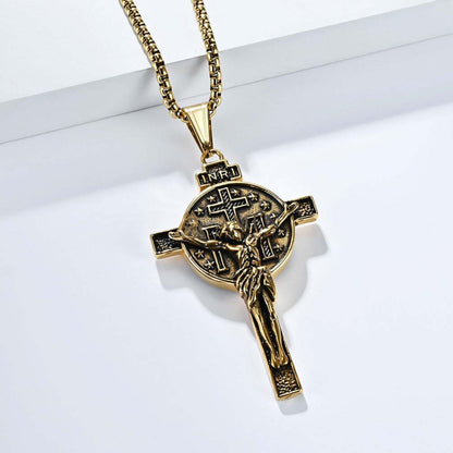 Titanium Steel Crucifix Necklace Amen Artisan