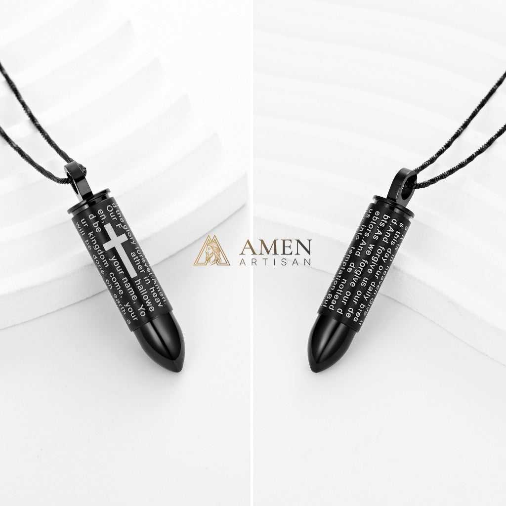 Cross Prayer Urn Pendant Necklace Amen Artisan