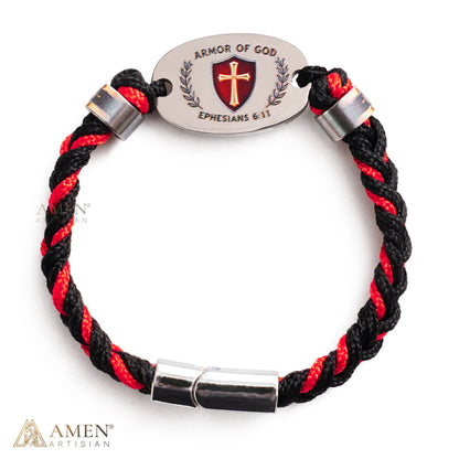 Hand-Braided Scripture Cross Bracelet