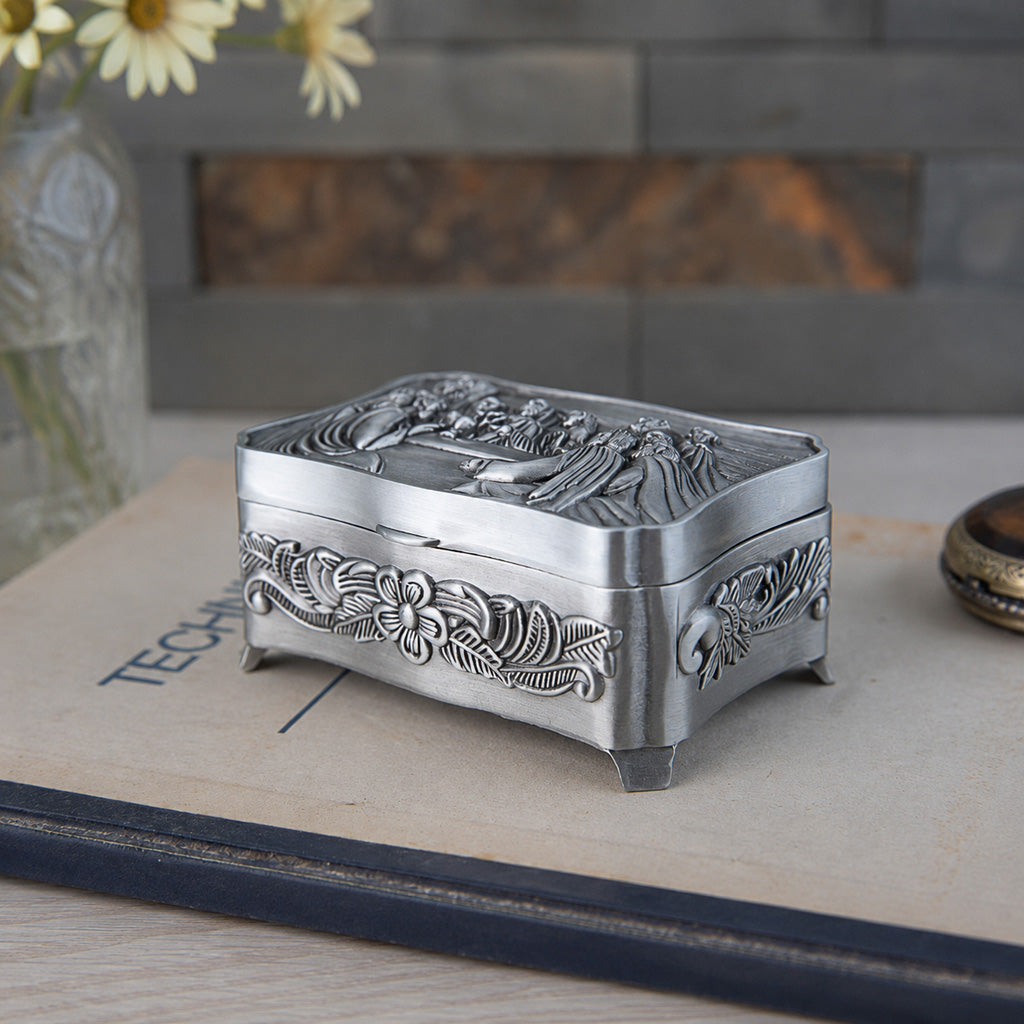 Last Supper Keepsake Box with Antique Silver-Tone Finish