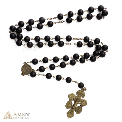 Black Agate Catholic Rosary