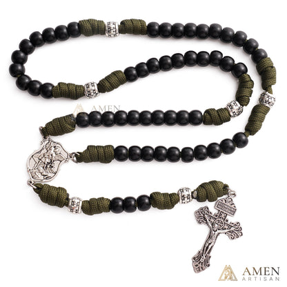 【Deal Today】St. Michael Combat Rosary Paracord Rosary – Faith & Valor Amen Artisan