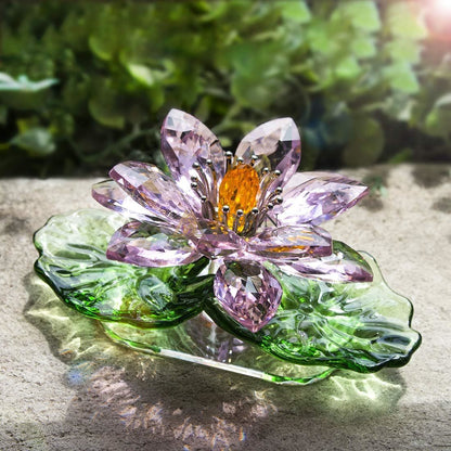 Crystal Lotus Statue Amen Artisan