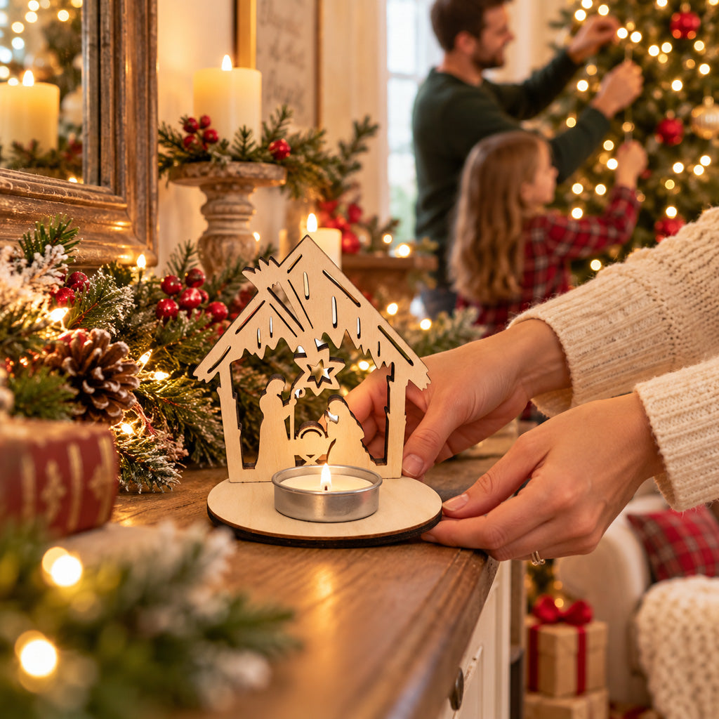 Christmas Nativity Candle Holder