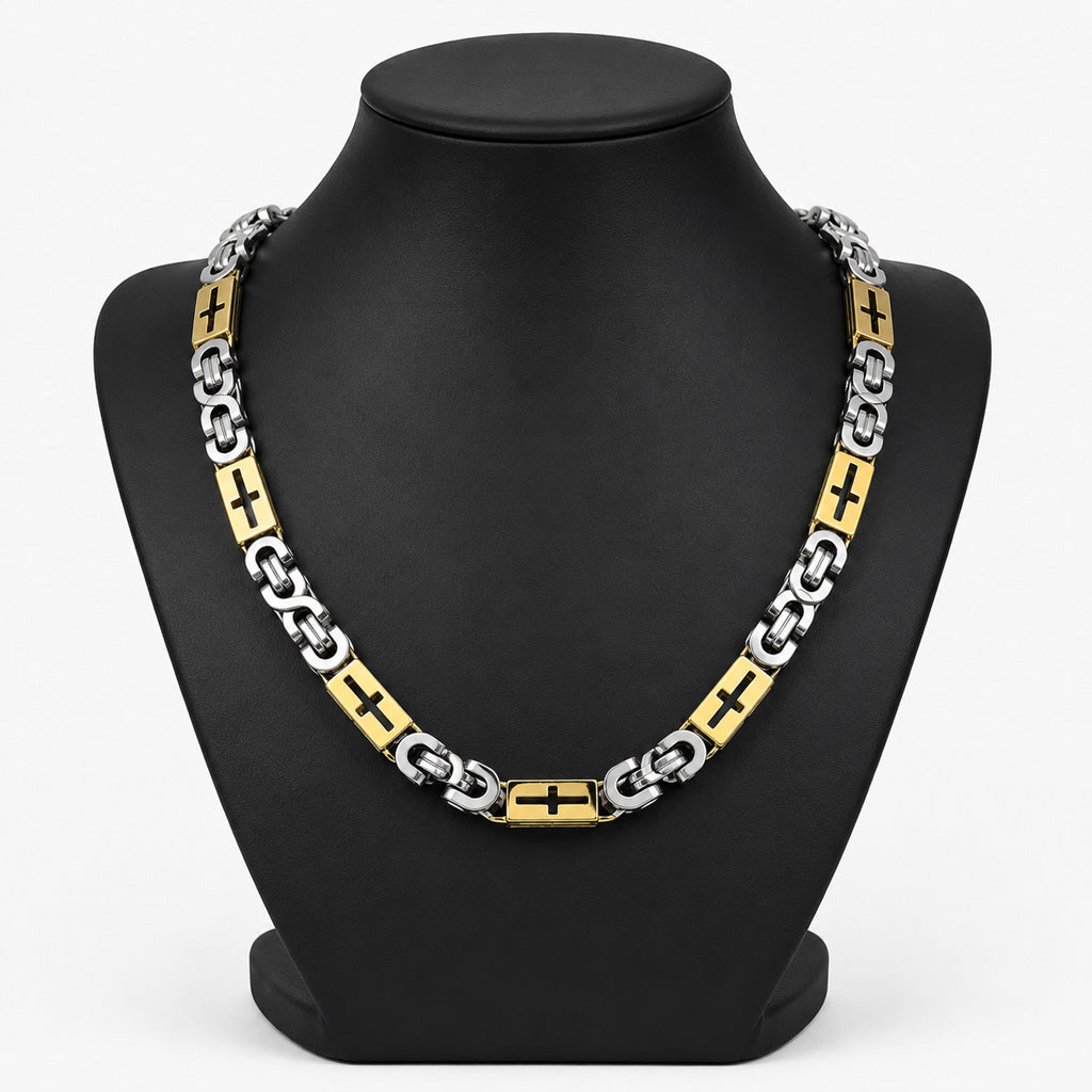 A Bold Cross Link Necklace Made to Keep Faith Close