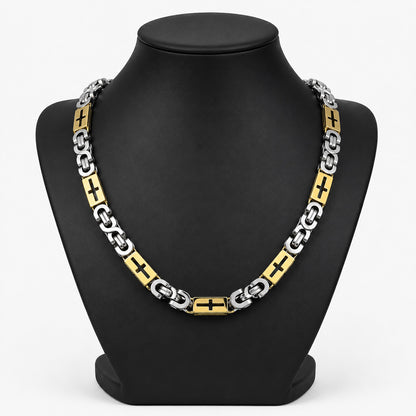 A Bold Cross Link Necklace Made to Keep Faith Close