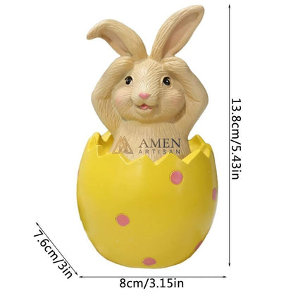 Easter Bunny Egg Statue Amen Artisan