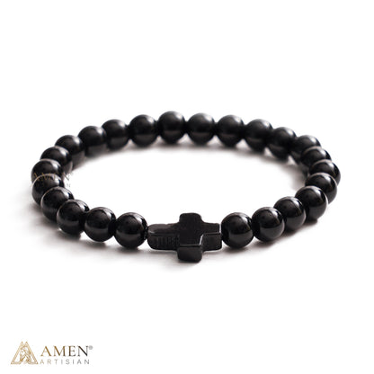 Natural Stone Cross Bracelet