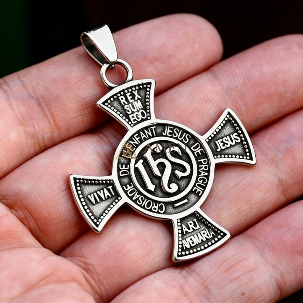 Holy Wing Cross Emblem Pendant Necklace Amen Artisan