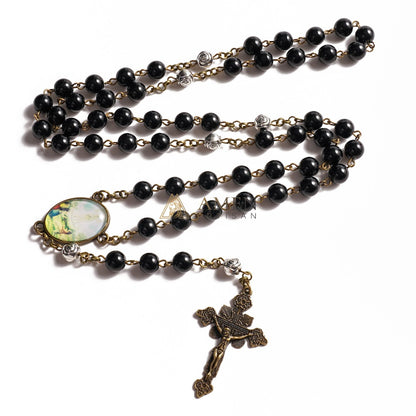 Black Stone Rosary Amen Artisan