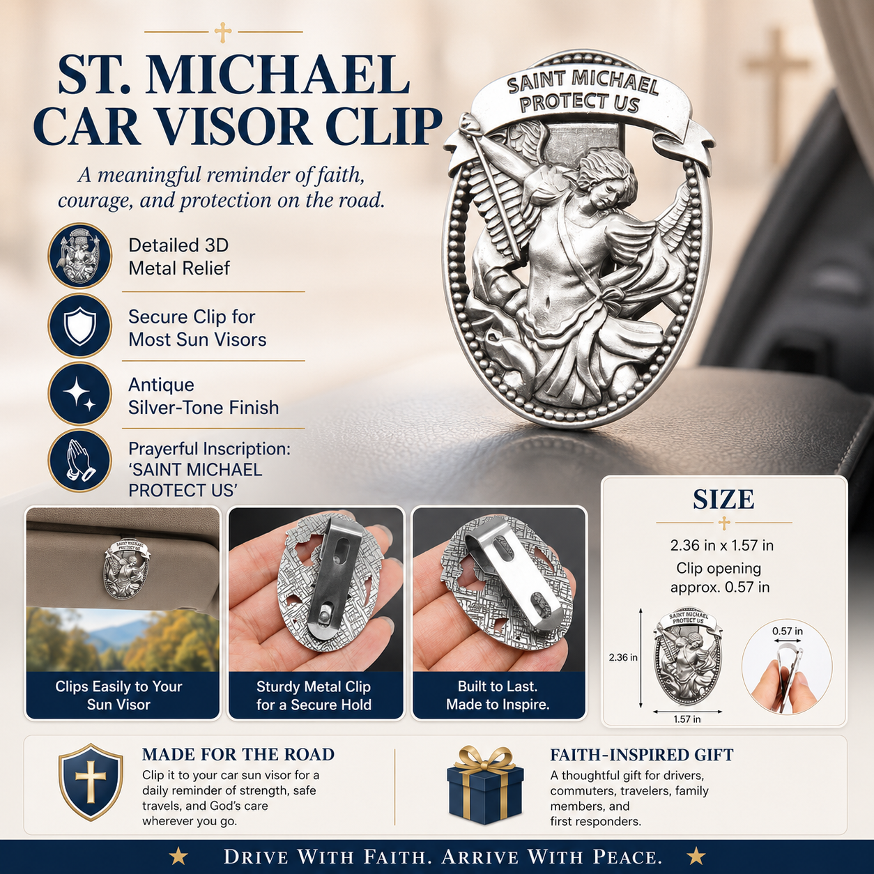 【DEAL TODAY】St Michael Medal Car Clip