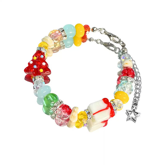 Christmas Beaded Charm Bracelet