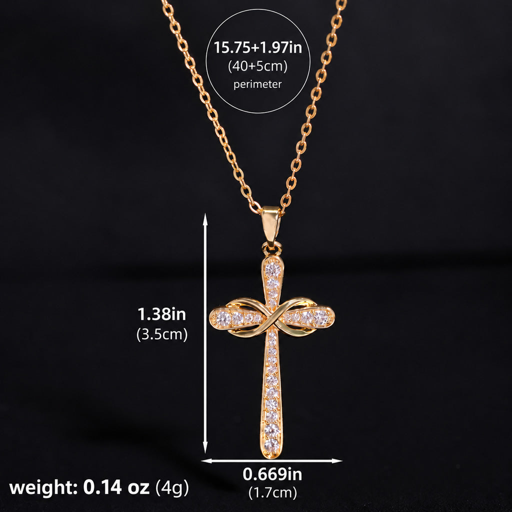 Intertwined Möbius Cross Necklace