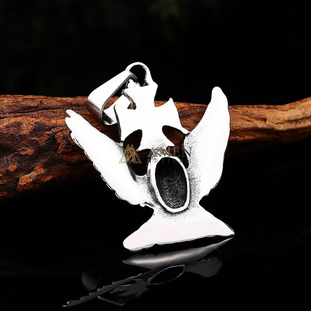 Bald Eagle Cross Pendant Necklace Amen Artisan