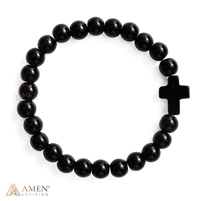 Natural Stone Cross Bracelet