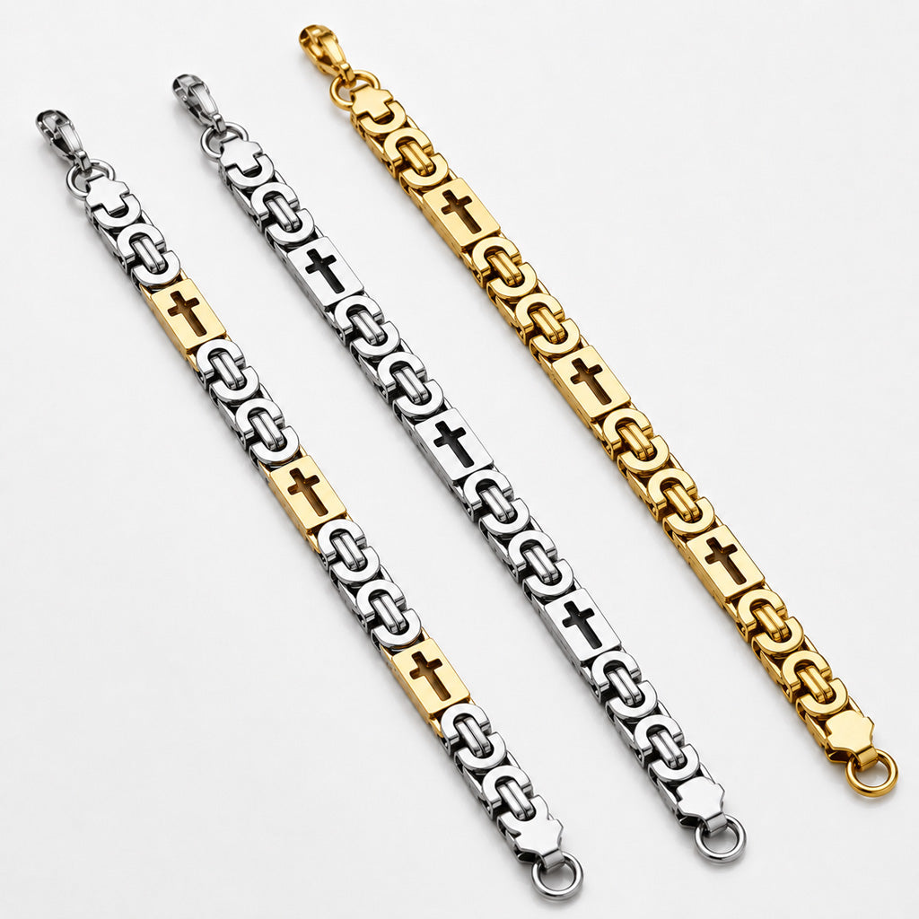 【DEAL TODAY】Two-Tone Cross Link Chain Necklace