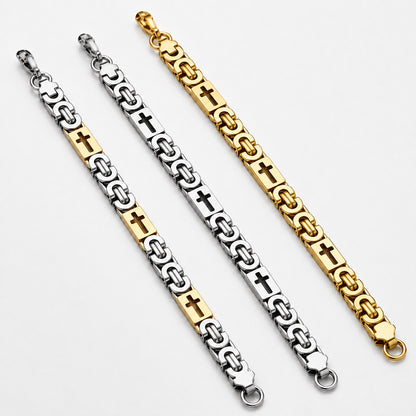【DEAL TODAY】Two-Tone Cross Link Chain Necklace