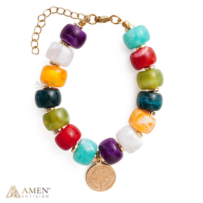 St. Benedict Multicolor Beaded Bracelet