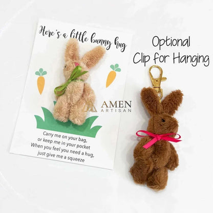 Cuddly Bunny Pocket Hug Charm Amen Artisan