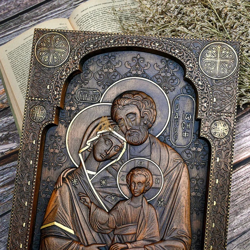 Holy Family Wood Carving