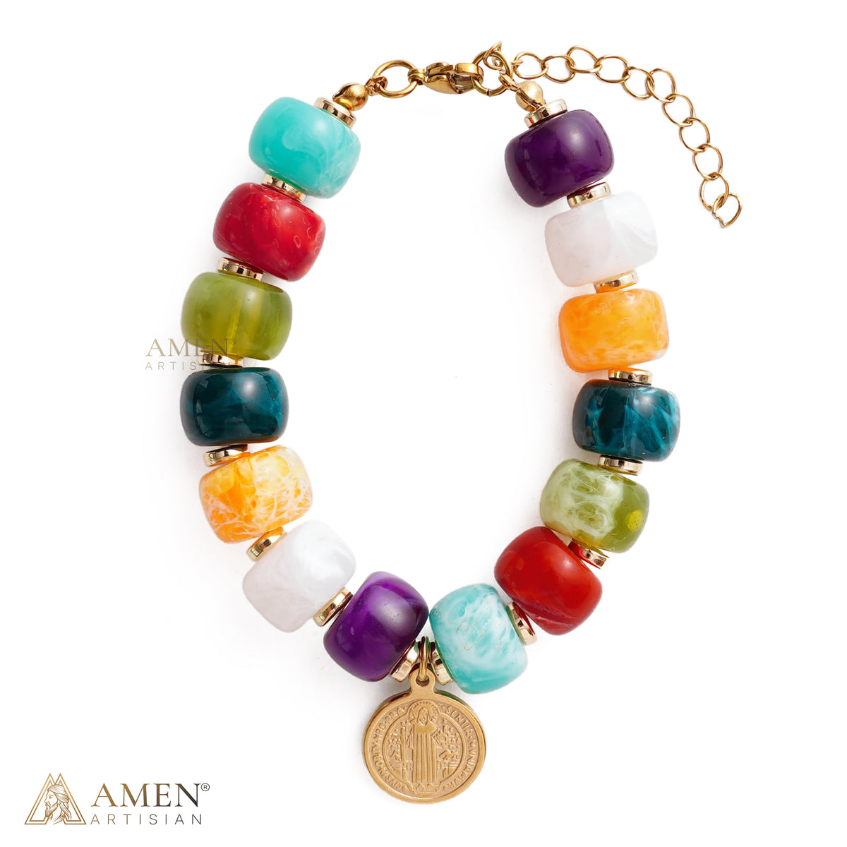 St. Benedict Multicolor Beaded Bracelet